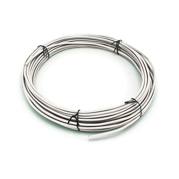 10 Feet (3 Meter) - Insulated Solid Copper THHN / THWN Wire - 12 AWG, Wire is Made in the USA, Residential, Commerical, Industrial, Grounding, Electrical rated for 600 Volts - In White