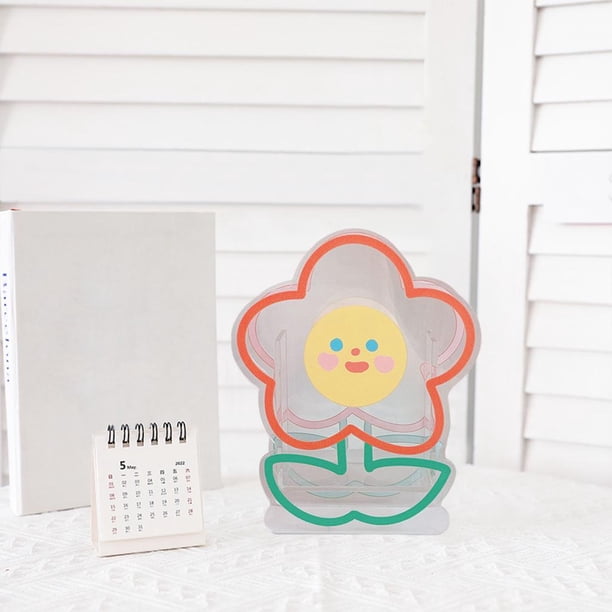 Soporte multifuncional para bolígrafo de escritorio Sharpla caja de almacenamiento de cosméticos acrílicos Flores sonrientes