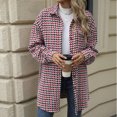 thumbnail image 7 of FDGIU Women's Flannel Shacket - Fleece Lined Hooded Jacket, Casual Long Sleeve Loose Fit Plaid Outerwear for Fall Winter Fashion, 7 of 7