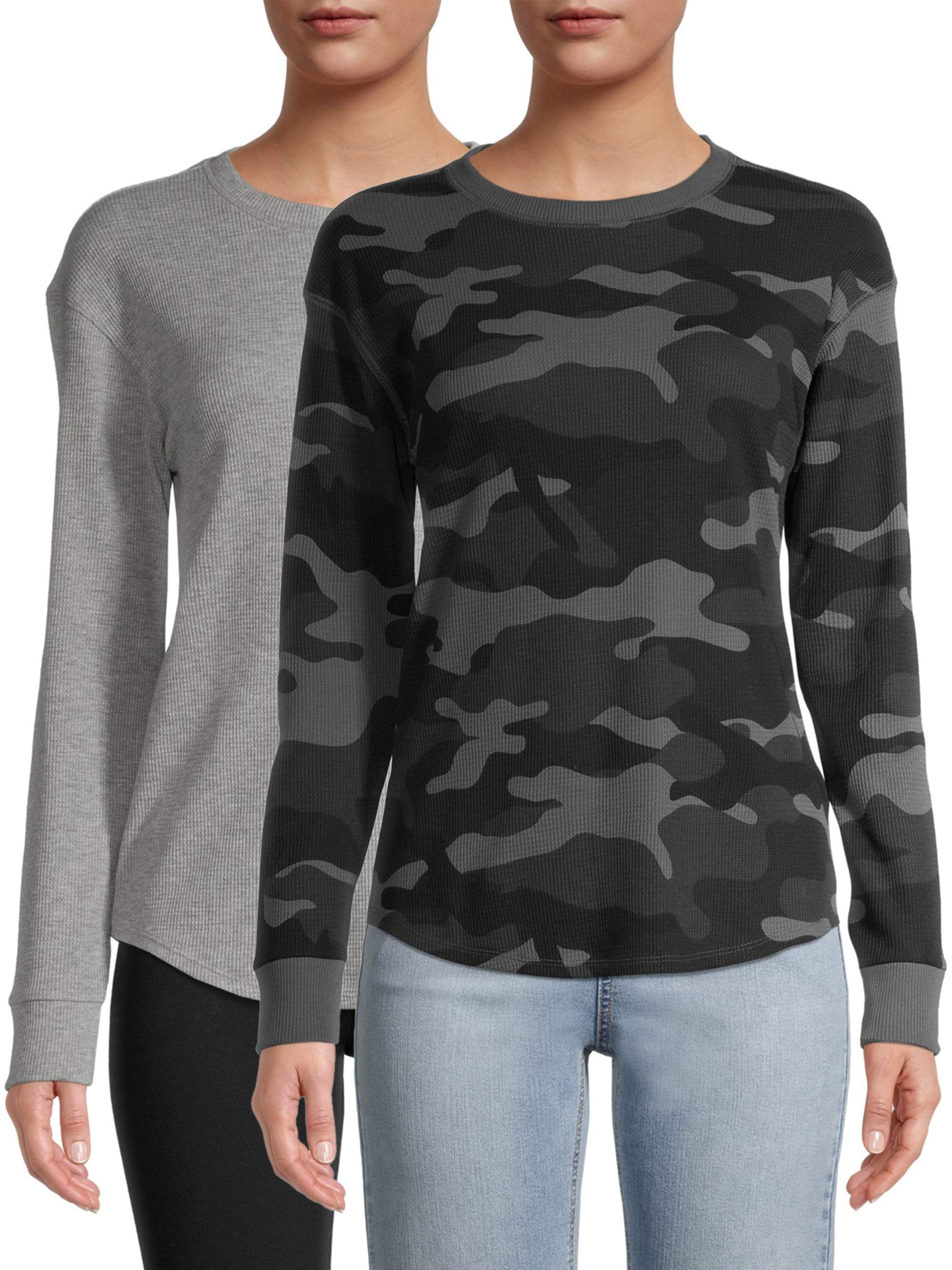 Time and Tru Time and Tru Women's Thermal TShirt, 2 Pack Bundle