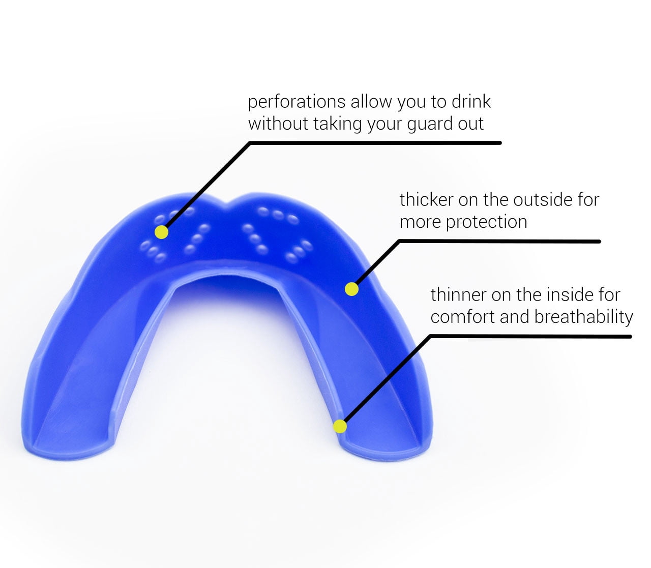 SISU Adult 2.0mm Thin Tether Mouthguard - Snow White