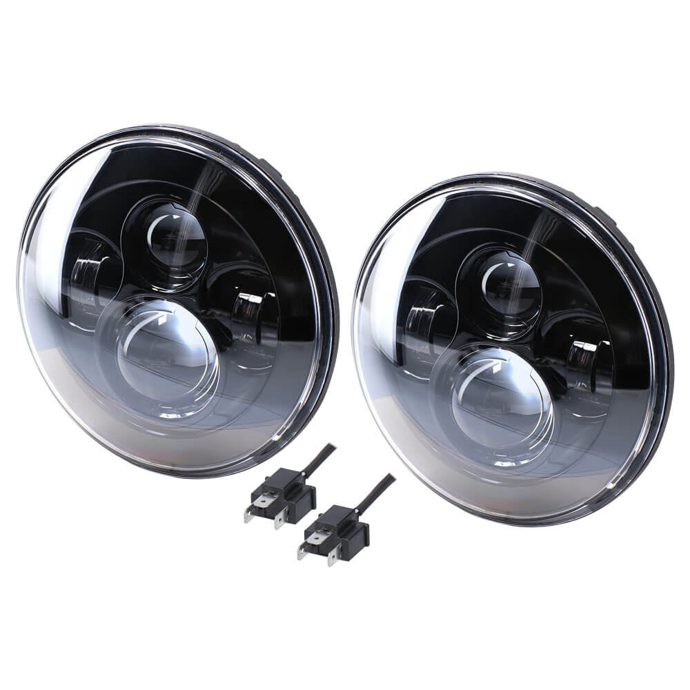 Metra Jeep - Headlight - 7" Light - Black, LED Headlight Replacements (JP-701B)