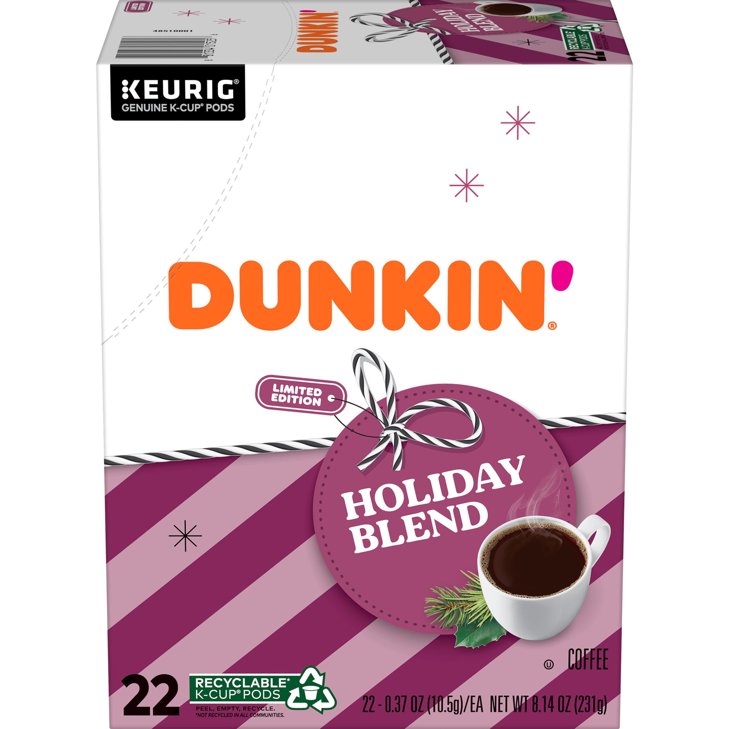 Dunkin' Dunkin Holiday Blend Coffee, Keurig K-Cup Pods, 22ct.