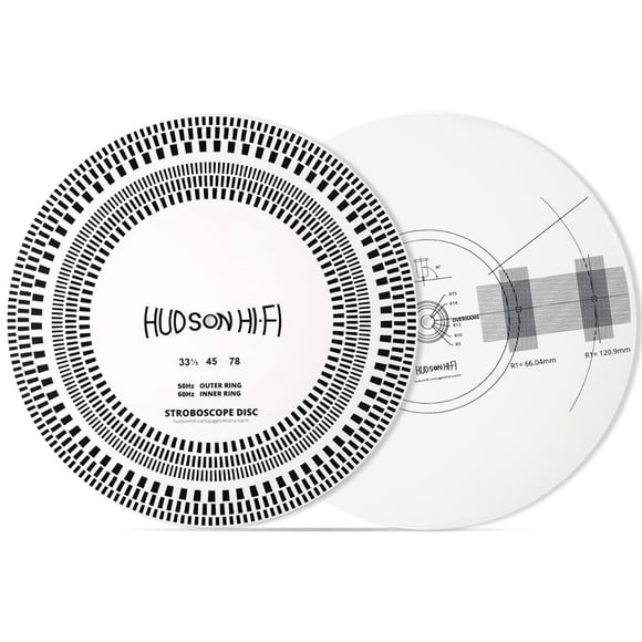 Tapete Stroboscópico Hudson Hi-Fi Negro para Tocadiscos de Doble Cara