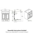 thumbnail image 6 of Design House Solid Wood Wyndham 24" Ready to Assemble 2-Door Bath Vanity Cabinet, White, 6 of 17