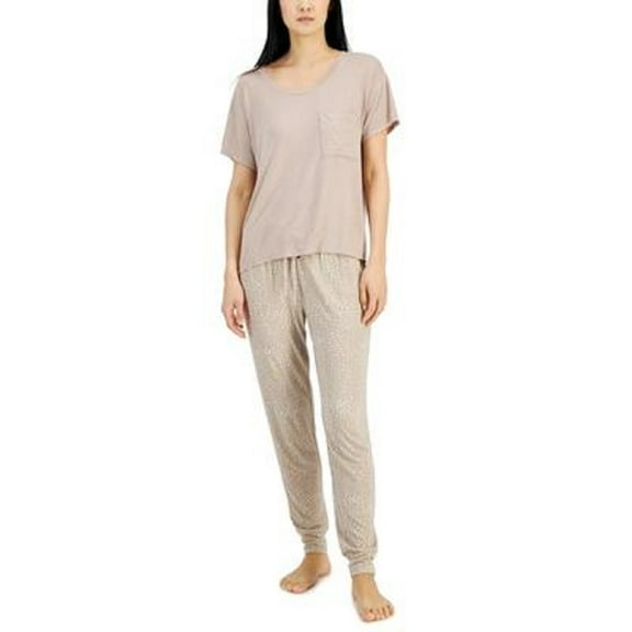 Alfani Womens Super Soft Scoop-Neck Pajama Top, Beige, Large