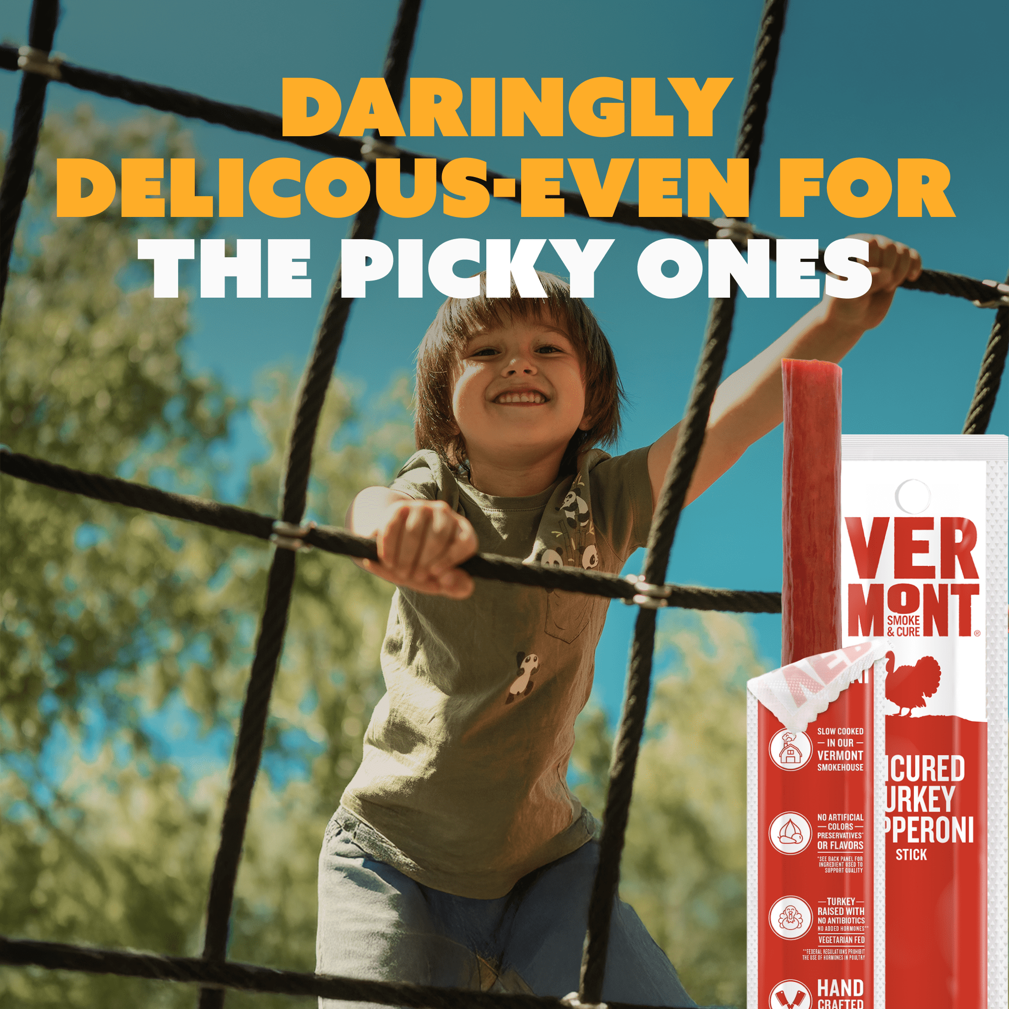 Vermont Smoke & Cure Uncured Pepperoni Turkey Sticks 1 oz Individually Wrapped Protein Snacks 24 Ct
