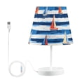 thumbnail image 7 of Yayeee Mini Table Lamp 11.8" Dimmable with Fabric Shade 3 Color Temperatures, Blue Sailboats, 7 of 7