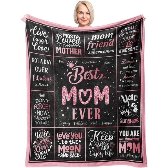 LHSHID Mothers Day for Mom Gifts for Mom Mom Gifts Birthday Gifts for Mom Mom Birthday Gifts Mom Gift from Daughter Son Best Mom Gifts for Christmas Valentine's Day Mom Blanket 50"x60"