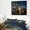 thumbnail image 5 of Design Art Le Pont De Brooklyn De Nuit Allumé   Sur Toile Encadrée, 5 of 5