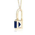 thumbnail image 2 of ANGARA Natural Cushion 1 ct Blue Sapphire Pendant with Diamonds in 14K Yellow Gold for Women (Size-6mm) | September Birthstone, Anniversary, Jewelry Gift for Women | Natural Blue Sapphire Necklace, 2 of 9