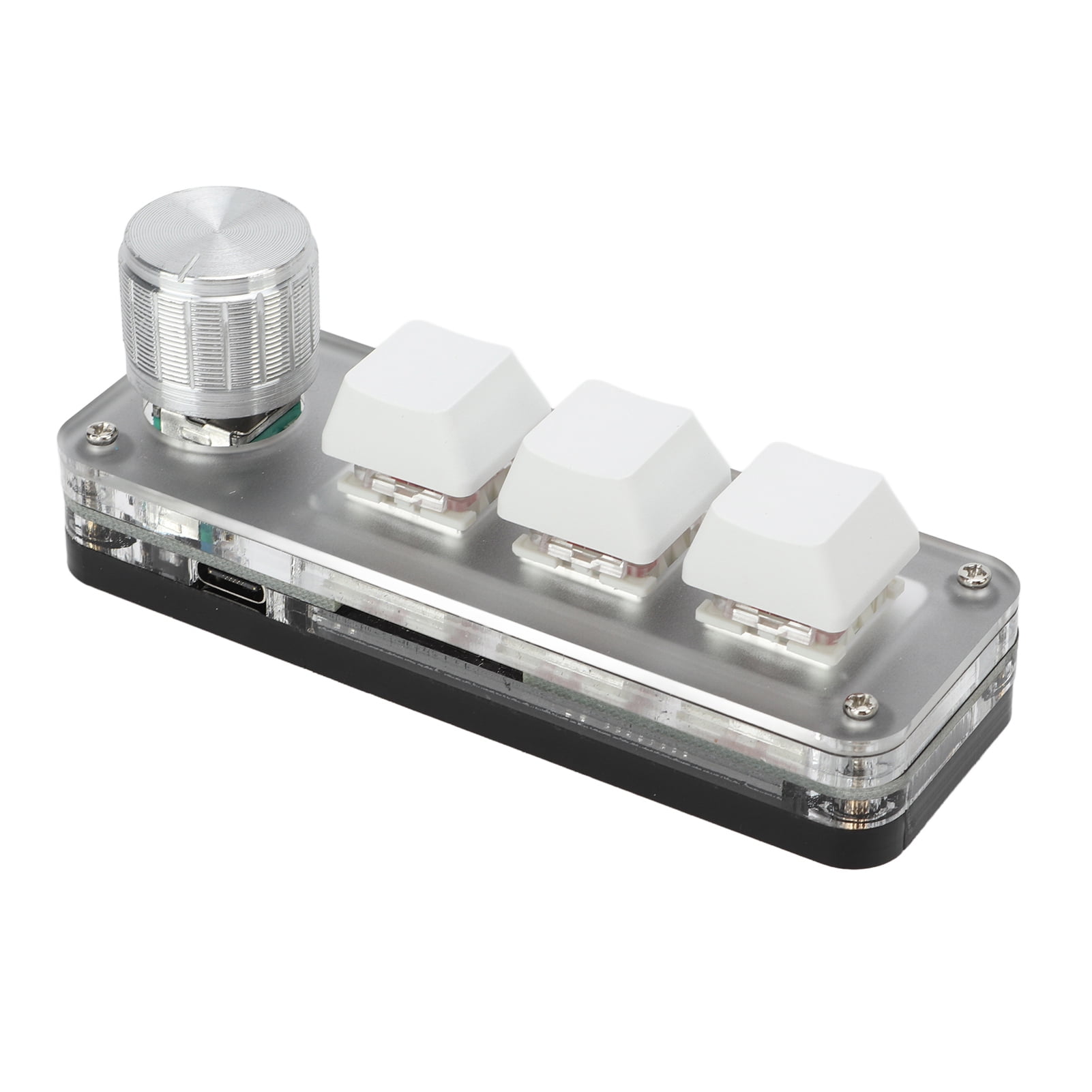 Mini 3 Key Keypad Mechanical White Gaming Keyboard Programmable One Handed for Office Games Music Industrial Control