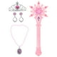 thumbnail image 4 of KAKOWELY 1 juego de varita de hada brillante, copo de nieve, palo de hada, collar de princesa, corona, pendientes, disfraz de actuación infantil, 4 of 4