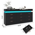 thumbnail image 3 of ANPOO 9 Drawer Dresser with LED Lights and Charging Station, Modern Double Wide Chest of Drawers with Power Outlet for Bedroom, Living Room, 3 of 9