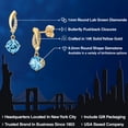 thumbnail image 2 of Gem Stone King 14K Yellow Gold Swiss Blue Topaz and Lab Grown Diamond Earrings for Women | 2.45 Cttw | Gemstone November Birthstone | Round 6.5MM, 2 of 6