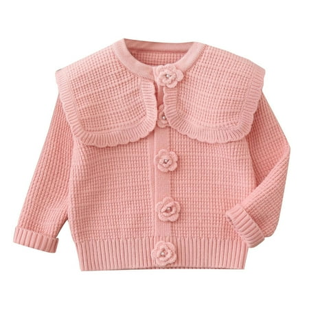 

Toddler Sweater Girls Cardigan Sweaters Kids Cardigan Floral Embroidered Knitted Outwear Knitted Sweater Oversized Sweater(Color:Red Size:3-4 Years)