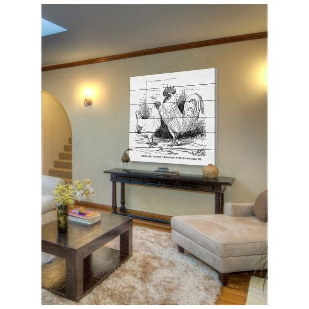 "White Leghorn" Painting Print on White Wood