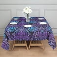 thumbnail image 3 of Purple and Blue Damask Pattern Square Tablecloth,Waterproof Square Table Cover,Wipeable Spillproof Washable Table Cover for Home Kitchen Party Decor 60"x60"(152x152cm), 3 of 6