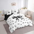 thumbnail image 2 of Erosebridal Girly Black Bow Bedding Comforter Set 7 Pieces, Cute Love Heart Full Bedding Set, 2 of 7