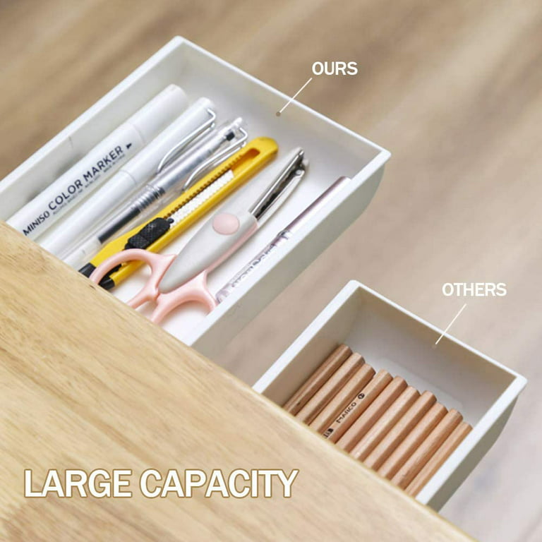 VIVCIN Beige UNDER DESK DRAWER Hidden Self Adhesive Storage Pencil
