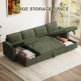 thumbnail image 5 of Rophefx Modular Sectional Sofa,Modern Chenille U-Shaped Sofa Couch with Pull Out Bed,Storage Seat,USB, Cup Holder,Side Pocket,Cloud Couch Bed for Living Room, Apartment,Green, 5 of 8