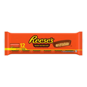 Reese's, Milk Chocolate Peanut Butter Snack Size Cups Candy, Gluten Free, 0.55 oz, Packs (12 Ct)