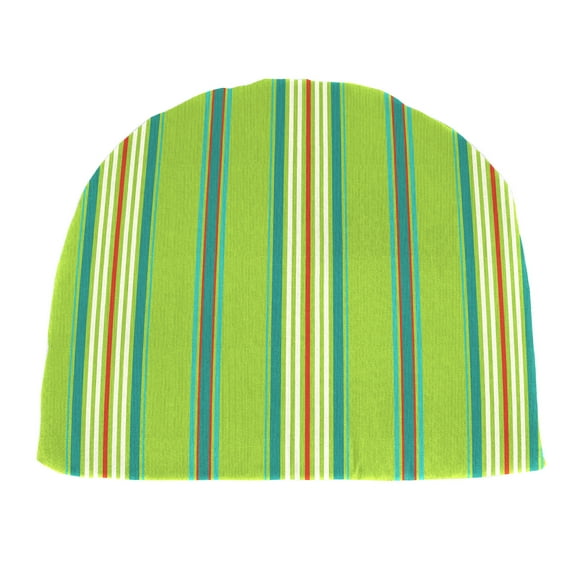 Jordan Manufacturing 18" x 18.5" Tangier Green Stripe Square Contoured Outdoor Chair Pad Seat Cushion