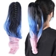 thumbnail image 4 of Gradient 3 Colors Hairpiece Curly  Ponytail  55cm Nice Quality Synthetic Fiber, Easy to Wear, Increase Hair Length and Volume, Create Different Hairstyles, 4 of 8