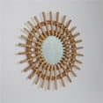 thumbnail image 4 of Rattan Innovative Art Decoration Round Makeup Mirror Dressing Bathroom Wall Hanging Mirror, 4 of 6