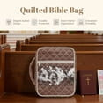 thumbnail image 6 of Xoenoiee Brown Cow Print Bible Cover for Women Men, Quilted Bible Carrying Case Church Bag with Multiple Pockets, Large Capacity Bible Case with Handle, 6 of 7