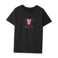 thumbnail image 3 of Camiseta para mujer Verano Regular Fit Ropa Suave Casual Camiseta básica para vacaciones Negro, 3 of 7