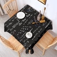 thumbnail image 2 of Math Equations Geometric Shapes Black Pattern Square Tablecloth,Waterproof Square Table Cover,Wipeable Spillproof Washable Table Cover for Home Kitchen Party Decor 52"x52"(132x132cm), 2 of 6