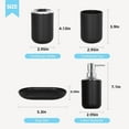 thumbnail image 3 of Set of 4 Apartment Bathroom Decor,Black Bathroom Accessories Set,Soap Dish and Mouthwash Cup,Plastic Soap Dispenser and Toothbrush Holder Set, 3 of 6