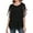 Black, variant on Aiyino Womens Ruffle 3/4 Sleeve Mesh Blouses Loose Flowy Tops Stretchy Shirts,Black