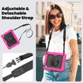 thumbnail image 7 of Case for iPad Air 11 Inch M3 2025/M2 2024 (7th/6th Gen) with Screen Protector, 360 Degree Rotating Kickstand Hand Strap Heavy Duty Shockproof Cover with Shoulder Strap, Rose, 7 of 7