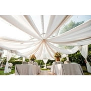 20 yards 120" Wide Sheer Voile Chiffon Fabric By Yard Draping Panel Wedding", White