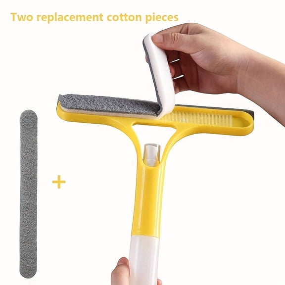 3-in-1 Streak-Free Window Glass Cleaner Tool, Multi-Functional Squeegee Wiper Scraper, All-in-One Cleaning Tool for Shower Door, Mirror, Window and Glass Surface