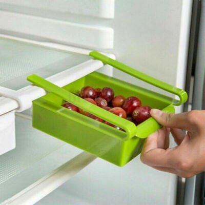 1pc Fridge Freezer Space Saver Organizer Kitchen Storage Rack Shelf Holder Fridge Freezer Storage Box