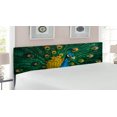 thumbnail image 2 of Peacock Headboard, Portrait of the Peacock Courtship Display Eye Spotted Tail Tropics Natural, Upholstered Decorative Metal Bed Headboard with Memory Foam, King Size, Orange Blue Green, by Ambesonne, 2 of 4