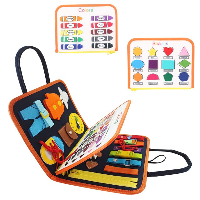 TUNJILOOL-juguete educativo Montessori para niños pequeños, tablero ocupado para bebés, libro de cuentos de tela de fieltro, combinación de colores en forma 3D
