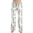 thumbnail image 7 of Adult Easter Pajamas Drawstring Wide Leg Casual Pjs Cute Bunny Print Soft Stretch Waist Pants (Watermelon Red,L), 7 of 7