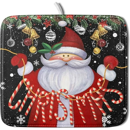 

Chef Gnome Dish Drying Mats for Kitchen Counter 18x24 inch Buffalo Plaid Cooking Utensils Absorbent Dishes Drainer Mat Reversible Microfiber Quick Dry Rack Pad with Hanging Loop