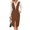 Caramel, variant on Women's Front Slit Overall Dress with Pockets 100% Polyester Fabric Easy Care Lightweight Dress Casual Everyday Wear