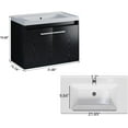 thumbnail image 3 of DreamCurship 31” Bathroom Vanity with Sink, Floating Bathroom Vanities with Adjustable LED Light, Bathroom Sink Cabinet with 2 Doors, Black, 3 of 9