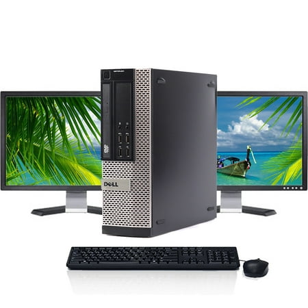 Dell Business Desktop Computer Core i5 Processor up to 16GB Memory 2TB Hard Drive 512GB SSD 24" LCD Monitor Windows 10 Renewed PC