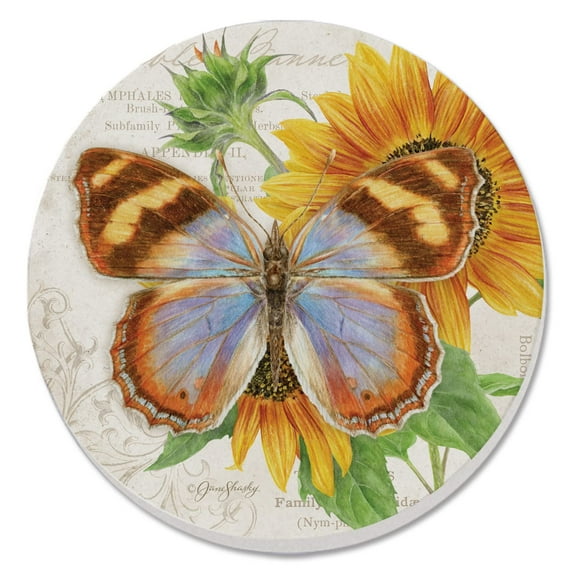 CounterArt "Variable Banner Butterfly" Single Round Absorbent Stone Coaster