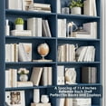 thumbnail image 5 of Homfa 74.3” Double Wide 6-Tier Bookcase, Extra Large Wooden Freestanding Display Bookshelf for Home Office Living Room, Blue, 5 of 7