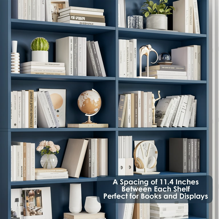 Homfa 74.3” Double Wide 6-Tier Bookcase, Extra Large Wooden