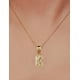thumbnail image 3 of Collar con dije de oro laminado letra brillos K, 3 of 6