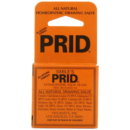 Smile's PRID Drawing Salve, Natural Homeopathic Relief of Topical Pain and Irritation, 18 grams, RELIEF OF BOILS, SKIN ERUPTIONS, REDNESS, SKIN IRRITATIONS AND MINOR.., By Hylands